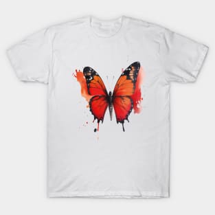 orange watercolor butterfly T-Shirt